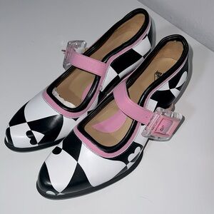 John Fluevog checkered heels
